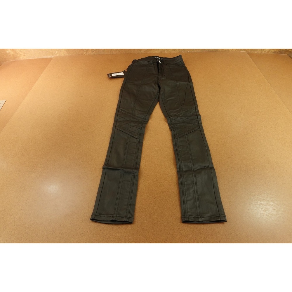 Pretty Little Thing Womens US Size 2 Black Hi Rise Biked Coated Skinny Jeans NWT